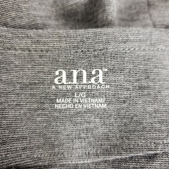 ANA Womens Blazer Jacket Large Gray Military Style Open Front Shoulder Epaulets - Picture 9 of 12